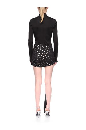 Silver Polka-Dots Overlay Mini Dress DAVID KOMA | AW25DK34DBLACKSILVER